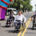 ▲縣長翁章梁等人體驗輪椅馬拉松，實際感受身障者的不便。（圖/嘉義縣政府提供）