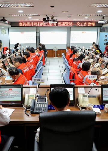 ▲嘉義縣召開丹娜絲颱風災害應變中心工作會議。（圖/嘉義縣政府提供）