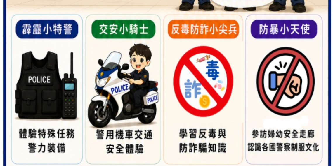 ▲嘉義市警察局推出「新住民小小警察親子體驗營」，即日起開放報名。(圖/嘉義市政府提供)