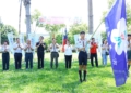 ▲市長黃敏惠於中華民國童軍第12次全國大露營活動中，為嘉義市代表團授旗。(圖/嘉義市政府提供)