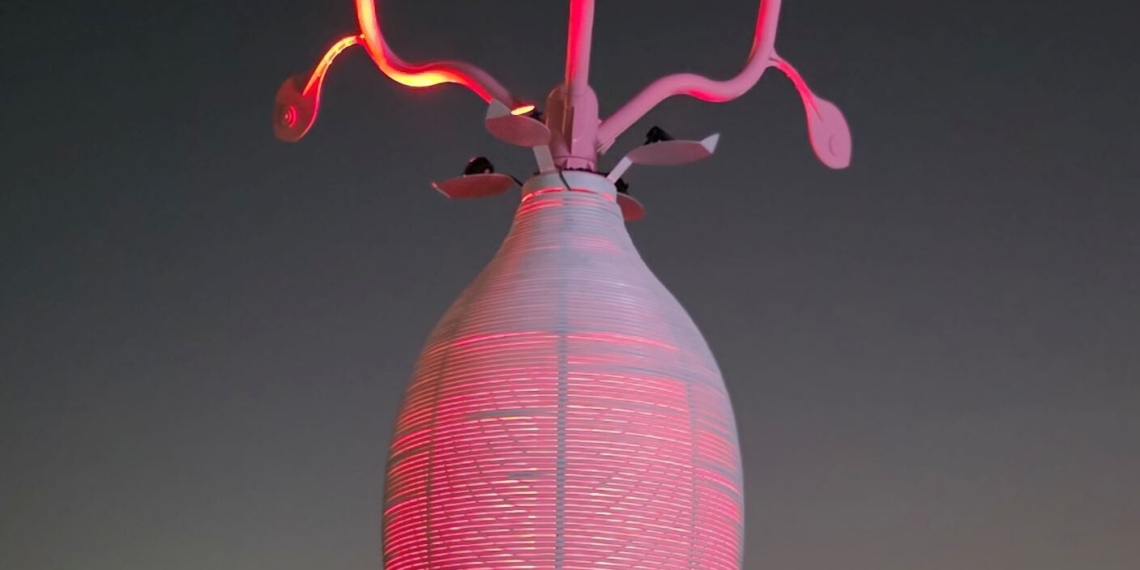 ▲2026台灣燈會，11米巨樹火箭與精品咖啡演繹農村再生新篇章。（圖/嘉義縣政府提供）