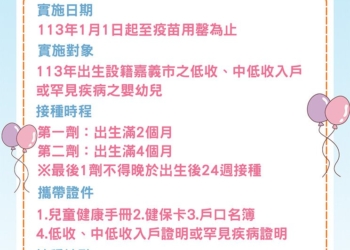 ▲嘉義市推出補助弱勢嬰幼兒口服輪狀病毒疫苗。（圖/嘉義市政府提供）