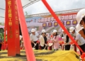 ▲斗南善功橋改建工程1.5億，今日上午動土，預計明年9月前完工，完成石牛溪整治最後一哩路。(圖/雲林縣政府提供)