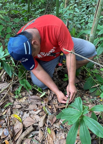 ▲新美部落學習製作獵人陷阱。（圖/嘉義縣政府提供）