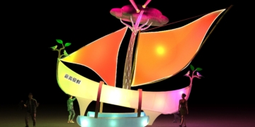 ▲「世界航道」大帆船主燈示意圖。（圖/嘉義縣政府提供）