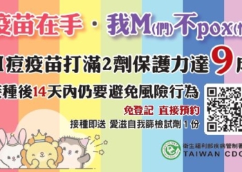 ▲M痘疫苗接種彩虹小卡。(圖/嘉義市政府提供)