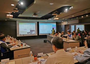 ▲第四河川分署專案報告「草嶺堰塞湖防災應變及精進作為說明」。(圖/雲林縣政府提供)