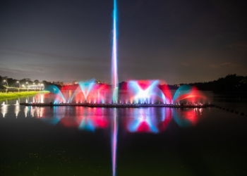 萬眾期盼的蘭潭音樂噴泉即將恢復展演。(圖/嘉義市政府提供)