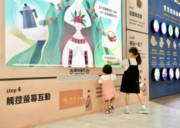 ▲小朋友到「品皇咖啡工廠」邊玩邊學新知。（圖/嘉義縣政府提供）