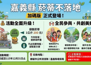 ▲嘉義縣推撿菸蒂換環境維護費，每公斤加碼至200元。（圖/嘉義縣政府提供）