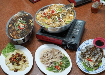 ▲大埔當地著名的砂鍋魚頭套餐。（圖/嘉義縣政府提供）