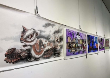 ▲南陽國小美術班第六屆畢業成果展 今日熱鬧開幕。(圖/雲林縣政府提供)