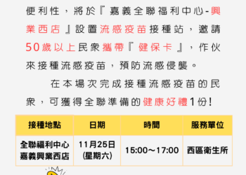 ▲全聯-嘉義興業西店接種服務相關資訊。(圖/嘉義市政府提供)