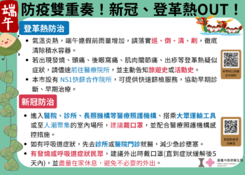 ▲嘉義市政府衛生局呼籲民眾，端午假期仍需嚴防登革熱、新冠病毒撲襲。(圖/嘉義市政府提供)