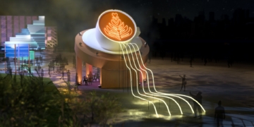 ▲「智慧城市燈區」之「城市暖光咖啡館」。（圖/嘉義縣政府提供）