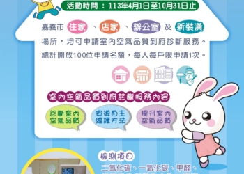 ▲嘉市環保局歡迎市民朋友踴躍報名免費室內空氣品質到府診斷服務。(圖/嘉義市政府提供)