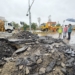 ▲縣長翁章梁視察台一線嘉義水上段道路下陷情況。（圖/嘉義縣政府提供）