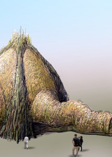 ▲「嘉義夢燈區」主燈「光之新徑」模擬設計圖，為一座可步入、可互動的沉浸式大型裝置藝術。（圖/嘉義縣政府提供）