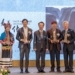 ▲左起音樂家梁芬美、音樂家簡上仁的兒子、縣長翁章梁、畫家李國聰及工藝師謝東哲。（圖/嘉義縣政府提供）