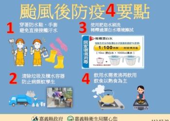 ▲衛生局呼籲颱風過後，杜絕登革熱防疫4要點。(圖/嘉義縣政府提供)