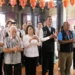▲市長黃敏惠今(22)日一早與城隍廟賴永川董事長(左二)與理監事、多位議員等貴賓一同來到城隍廟參香祈福(圖/嘉義市政府提供)