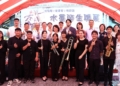 ▲《交織1921》的水墨師生聯展音樂會的開幕典禮現場氣氛溫馨歡樂，期望為嘉義市挹注更多藝文能量。(圖/嘉義市政府提供)
